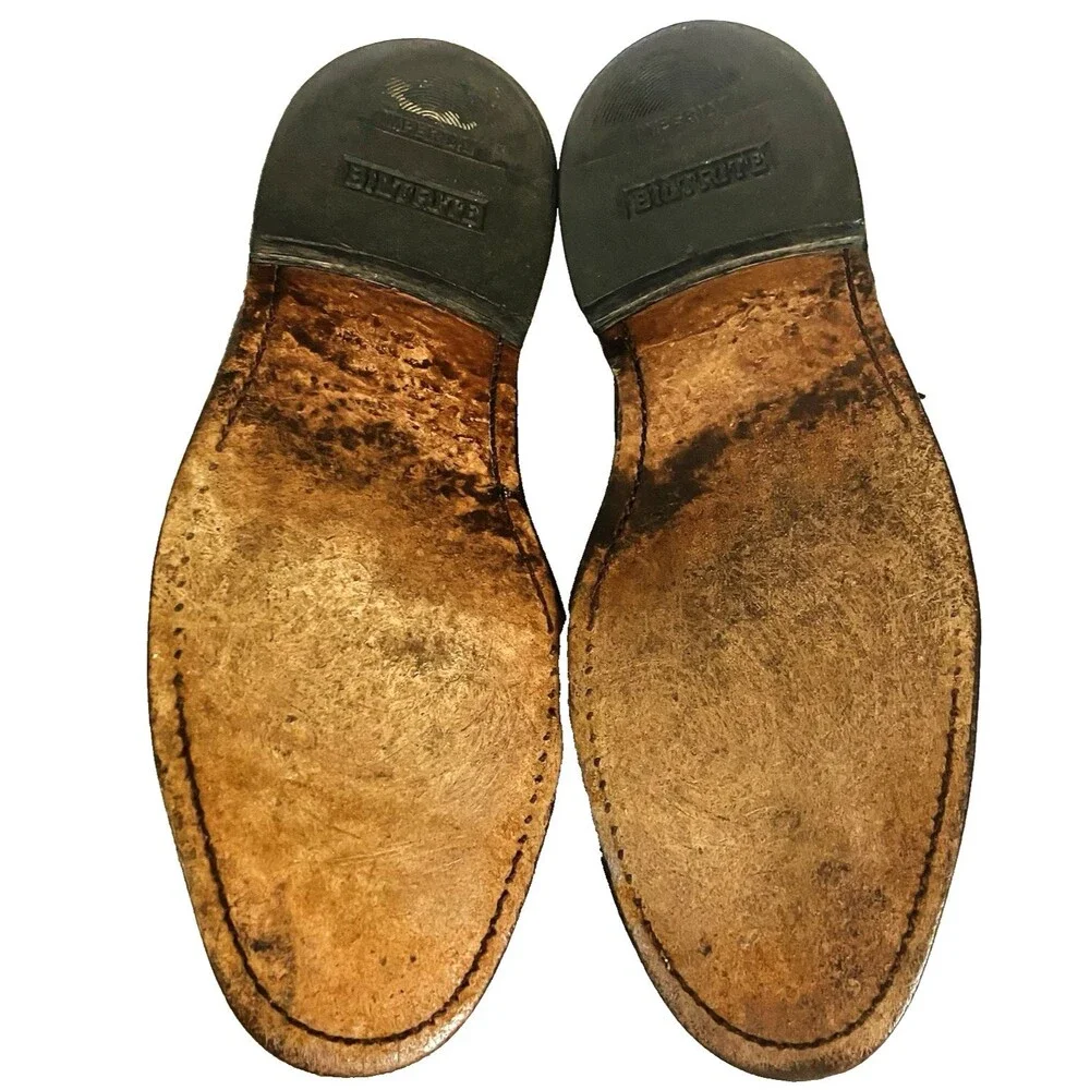 Stafford Imperial Vtg Wingtip Biltrite Leather 10.5 Black Academia Preppy